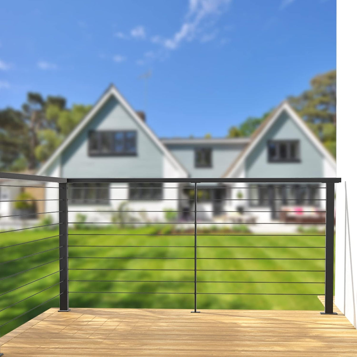 2 Pack Un-drilled Stainless Steel Cable Railing Post E21271