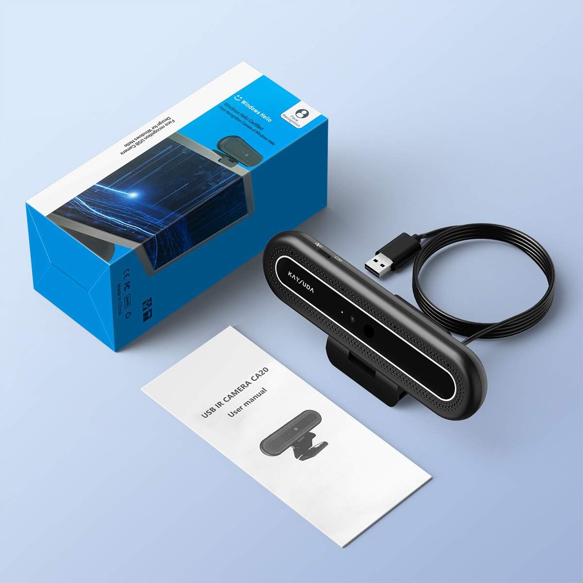 Face Recognition USB IR Camera 1080P with Dual Microphone Pack of 2 G7577