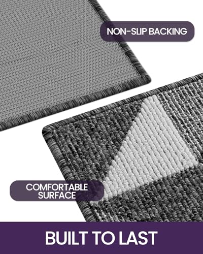 Black Non Slip Washable Absorbent Low-Profile Entrance Mat, 24"X36" E577