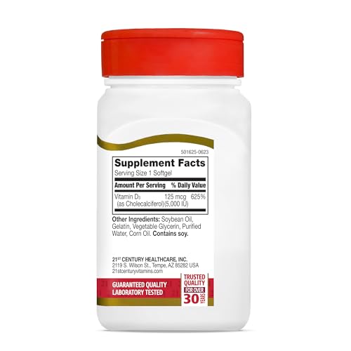 Vitamin D3 250 mcg (10,000 IU) Rapid Release Softgels, 110 Count C845