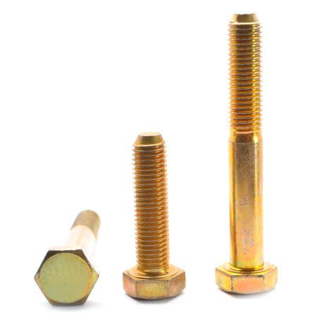 5/8 inch-11 x 4 1/4 inch Grade 8 Hex Cap Screw Alloy Steel Yellow Zinc Plated Z874