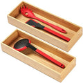 2.5" High Bamboo Drawer Organizer Storage Boxes J9309