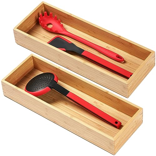 2.5" High Bamboo Drawer Organizer Storage Boxes J9309