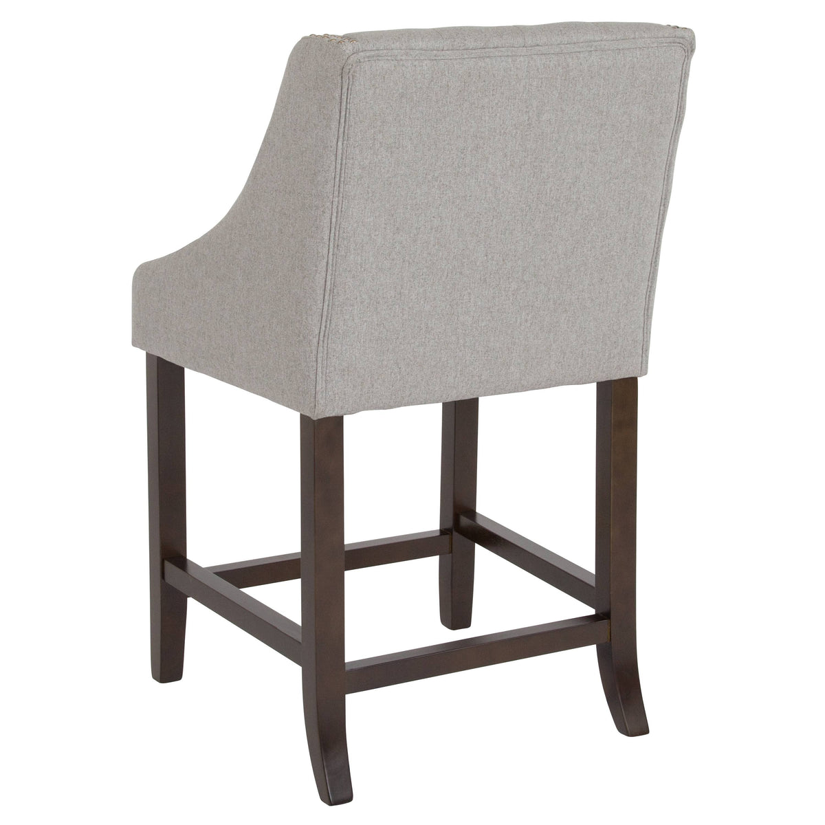 Light Gray Fabric Tufted Counter Height Stool T9005