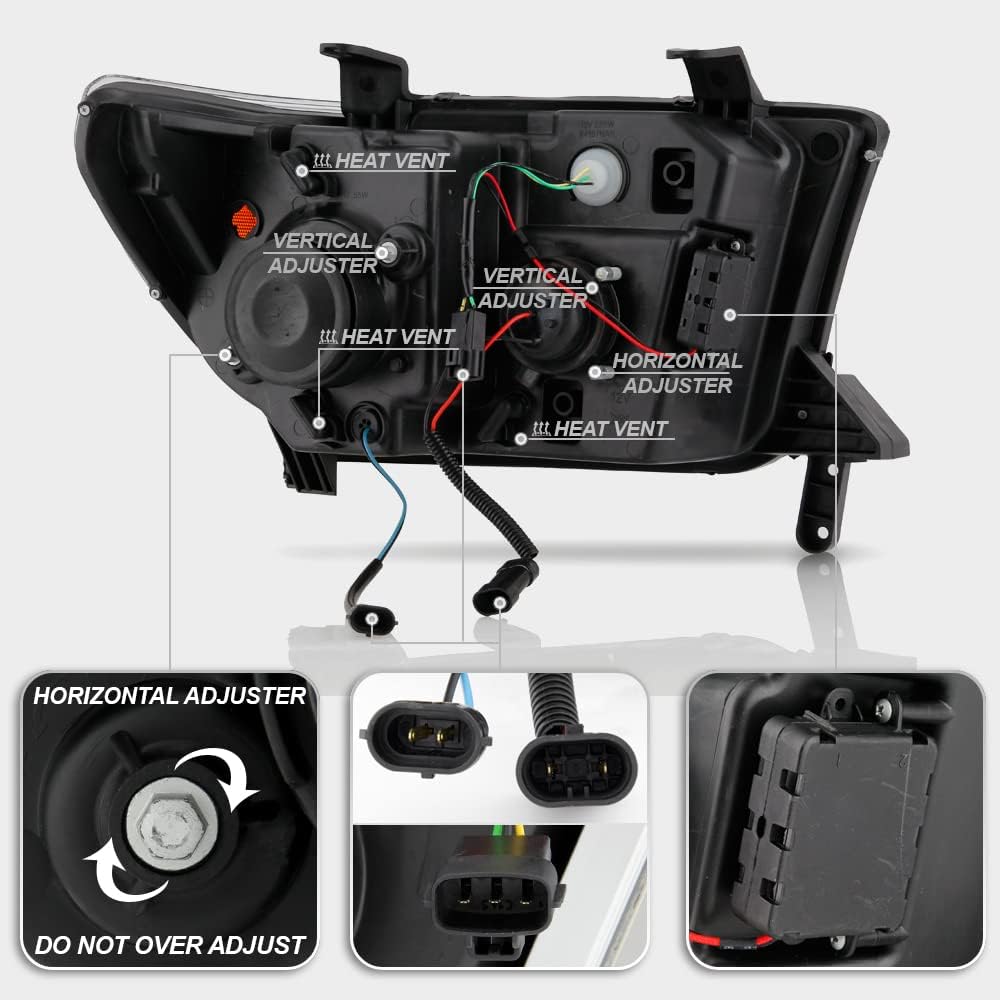Black LED Projector Headlights W979
