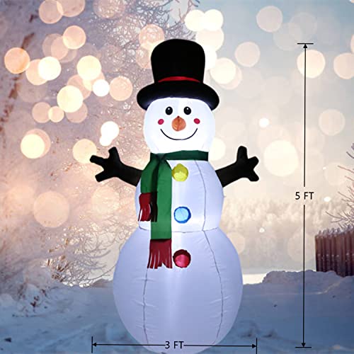 5 FT Inflatable Snowman with LED Lights V73441