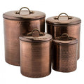 Set of 4 Antique Copper Canisters T44434