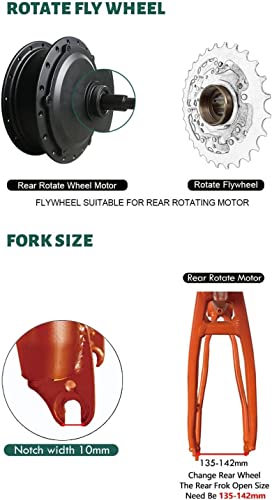 Electric Bike Conversion Kit Rear Wheel with LCD Display U578