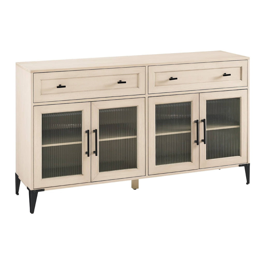 58-Inch 2-Drawer Fluted Glass Door Sideboard A415685