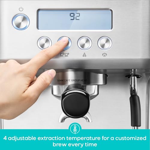 Espresso Machine with LCD Display and Milk Frother V429