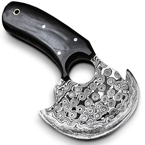 Handmade Damascus Steel Ulu Knife X237
