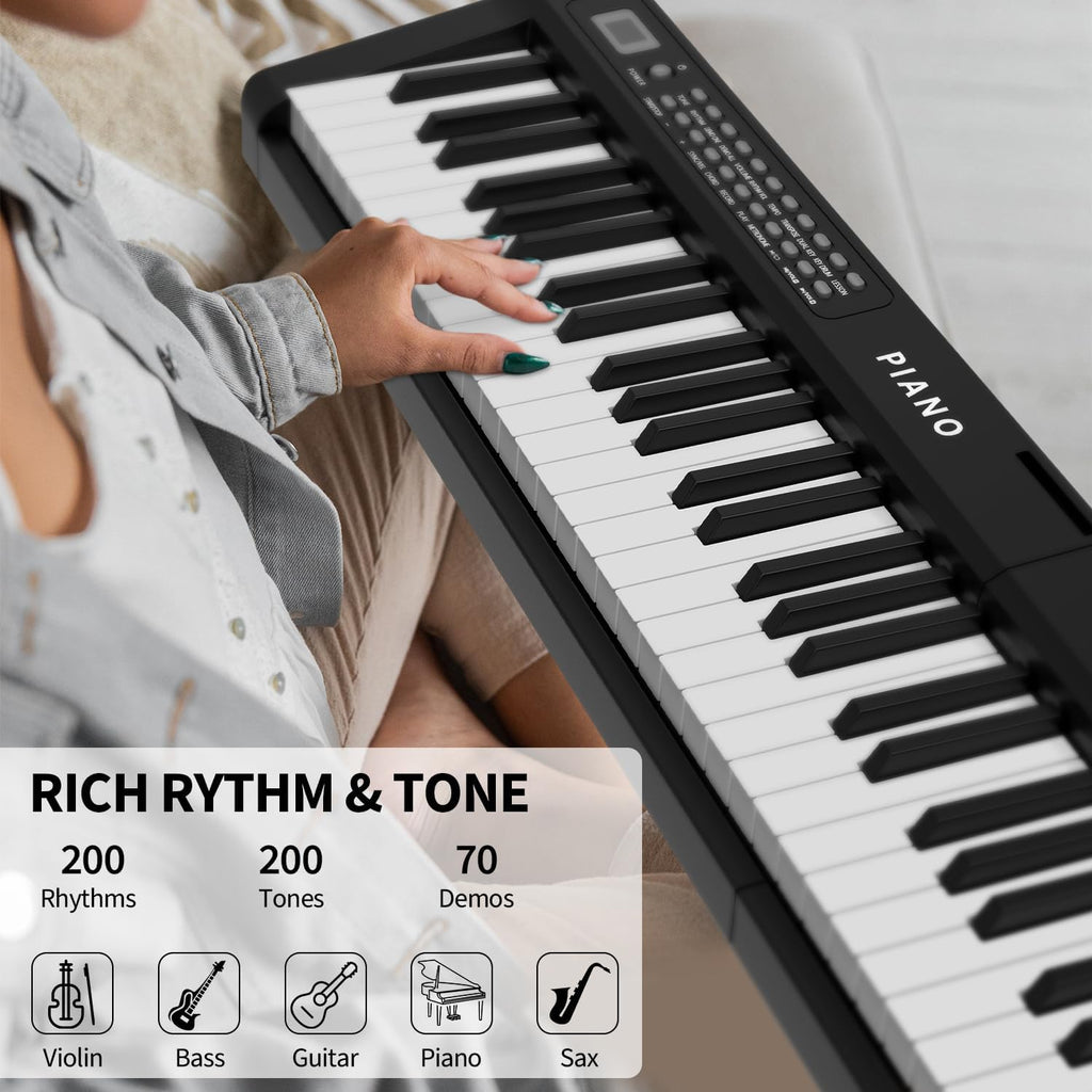 88 Key Semi Weighted Digital Piano Keyboard Set with Stand, Built-In Speakers, Sustain Pedal, Bluetooth, MIDI, USB, MP3 X379