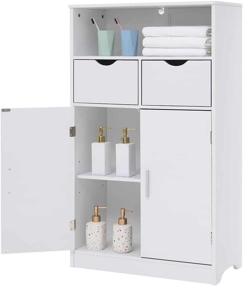 Black Storage Cabinet with 2 Drawers and 2 Shelves S76513