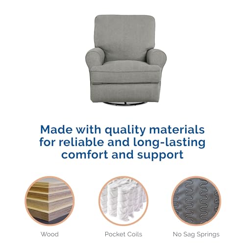 Gray Swivel Glider Recliner Chair I873905