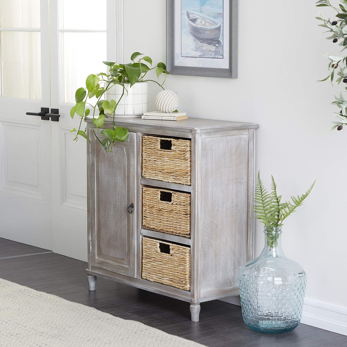 Wood Basket Cabinet D658986