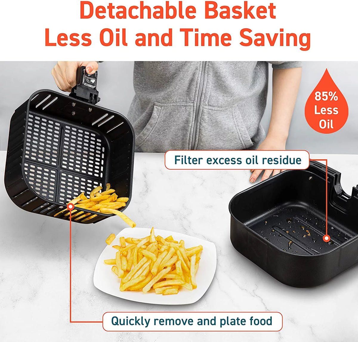 Black 5.8 QT Air Fryer V468848