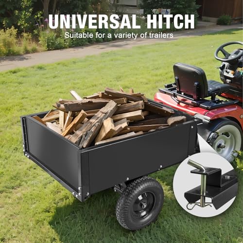 Heavy Duty Steel Dump Cart, 450lbs, 10 cu.ft Capacity V831