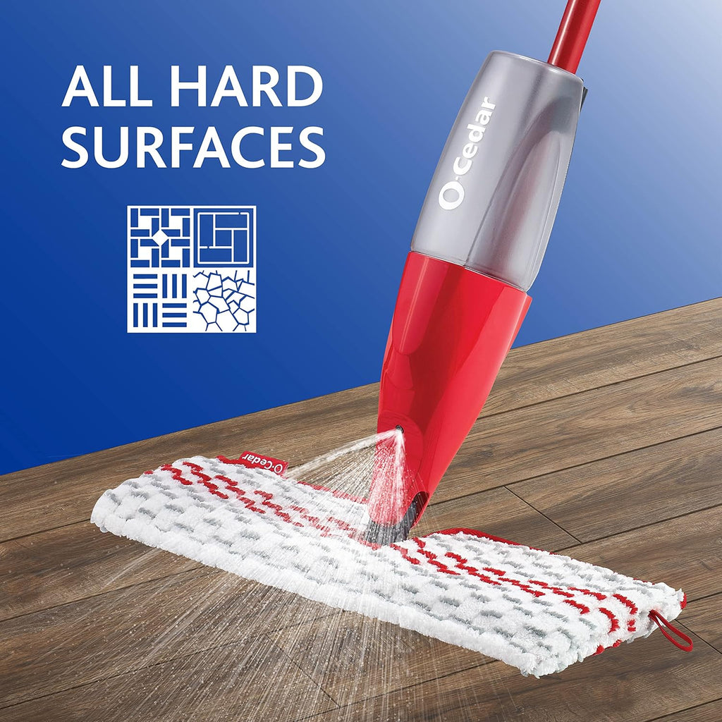 Red Microfiber Spray Mop with 4 Extra Refills B469