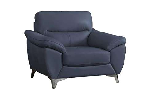 Blue Top Grain Leather Chair Z64257