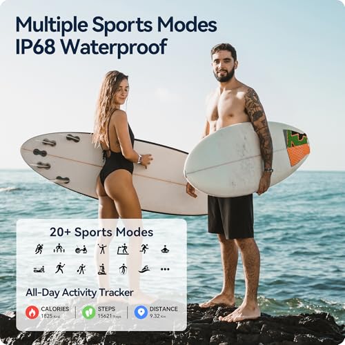 24/7 Heart Rate SpO2 Sleep Monitor Activity Tracker with Step Calorie Counter Pedometer, 21-Day Battery, IP68 Waterproof Fitness Watch E27776