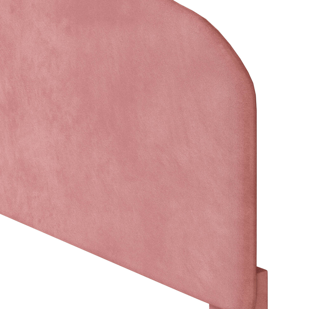 Dark Pink Upholstered Full Size Platform Bed Frame with Headboard G59810