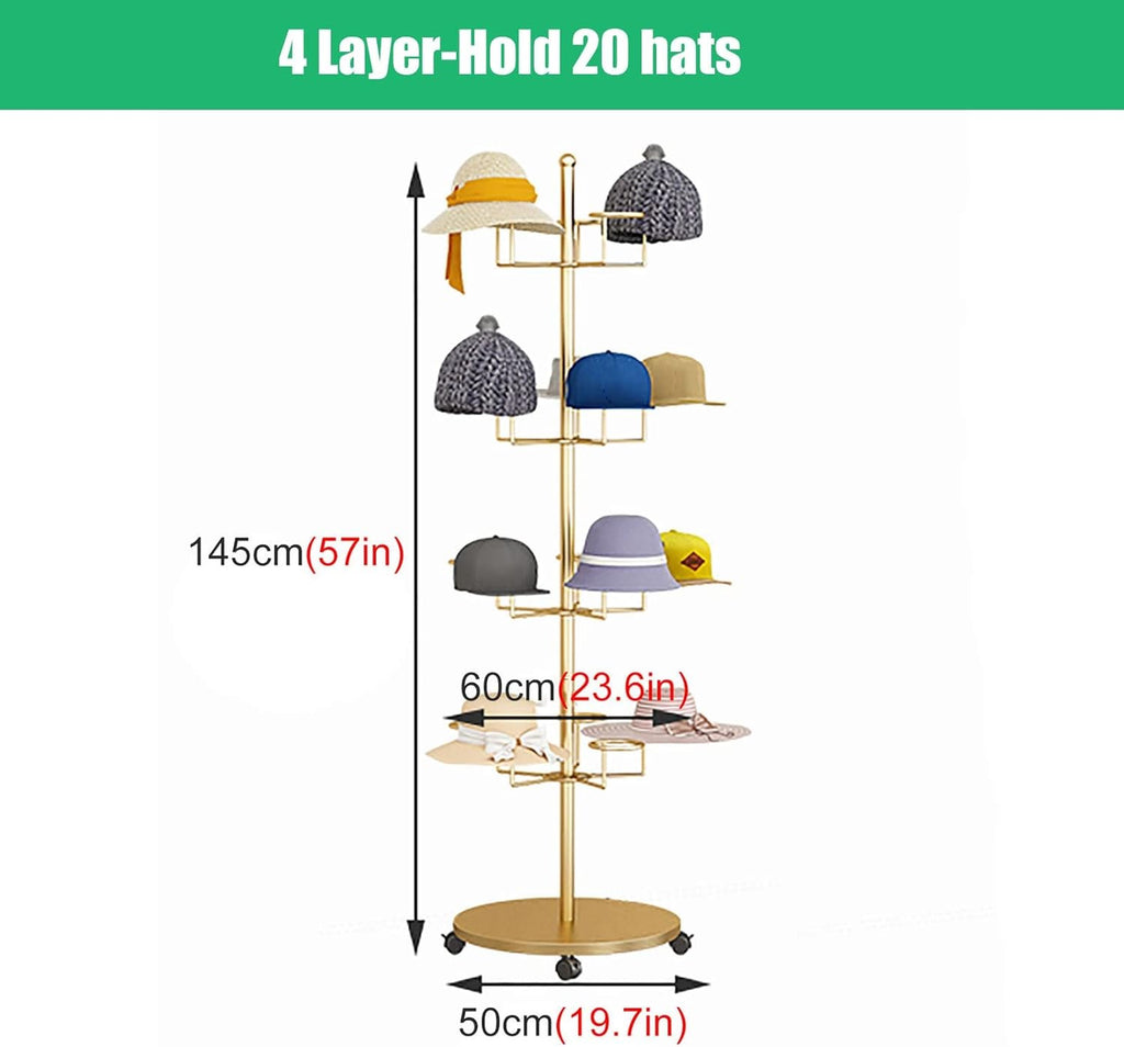 White 4 Tier Metal Hat Display Rack C586812