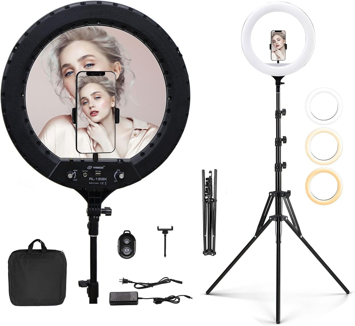 18 Ring Light with Tripod Stand and Phone Holder L674464
