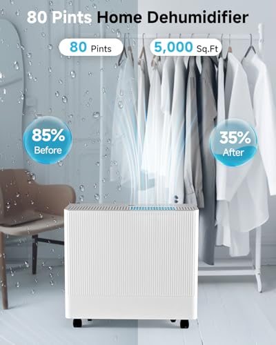 52 Pints Energy Star Dehumidifier with Drain Hose, 0.85 Gal Water Tank M3798