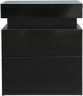 Black 2 Drawer LED Nightstand G5876