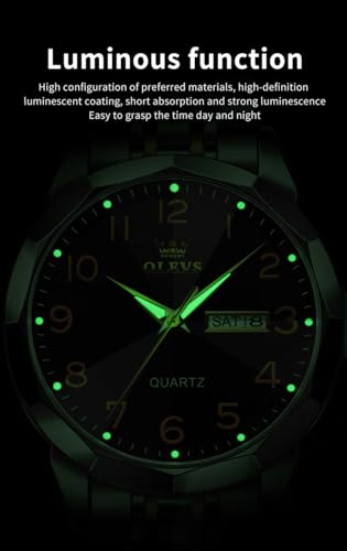 Minimalism Business Dress Analog Quartz Stainless Steel Waterproof Luminous Classic Date Men Wrist Watch V480