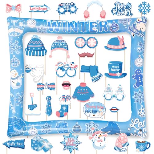 Christmas Photo Booth Props Inflatable Frame 32Pcs F4994