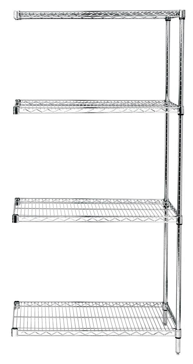 74 inch Wire 4-Shelf Add-On Unit in Chrome Finish Y636223