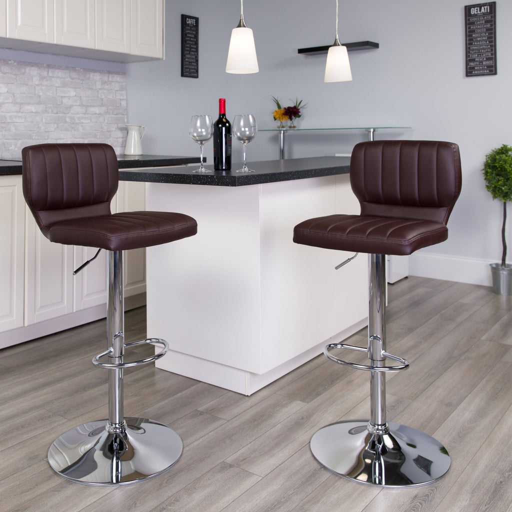 Contemporary Vinyl Adjustable Height Barstool R998