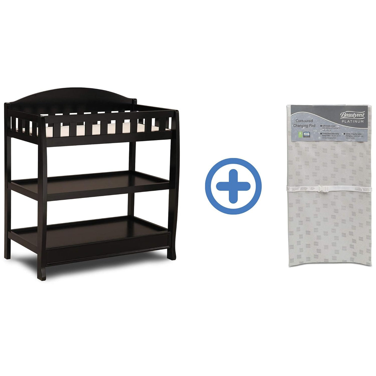 White Infant Changing Table with Pad L37709