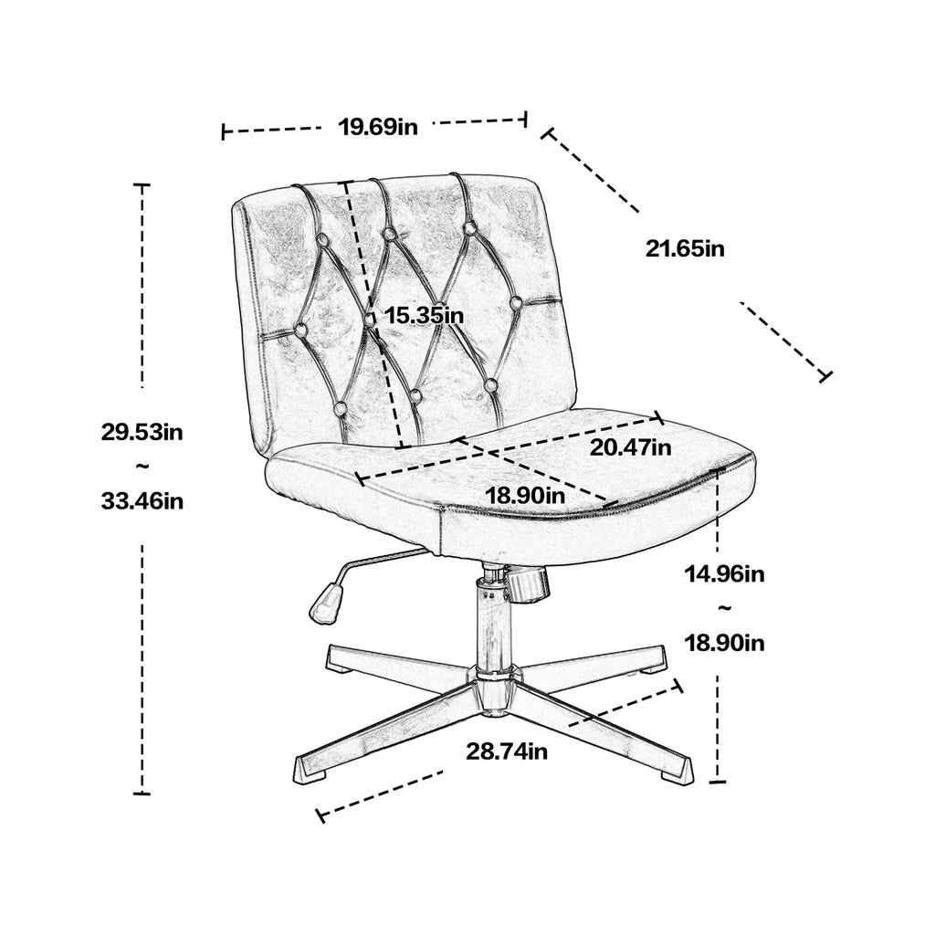 Armless Adjustable Swivel Desk Chair G833