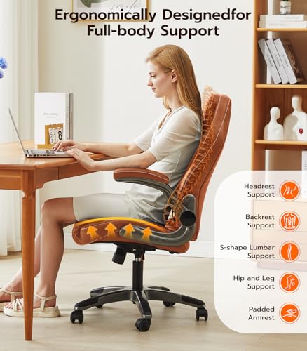 Ergonomic Computer Chair with Flip-Up Arms and Lumbar Support H84497