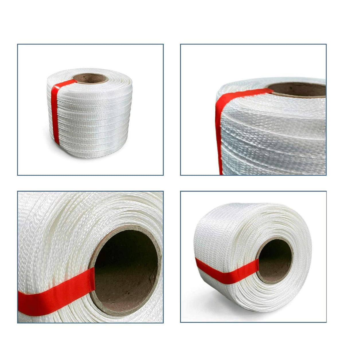 1/2" Heavy Duty Woven Cord Strapping, 1500' Length, 650 lb. Break Strength, Pack of 2 O18845
