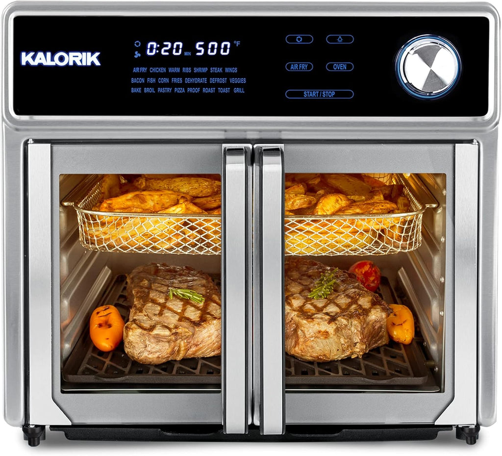26 Qt Digital Smokeless Indoor Grill and Air Fryer Oven Combo with 11 Accessories, 1700W, Black & Stainless Steel T8719