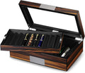 Ebony Wood Pen Display Case with Glass Window O875530