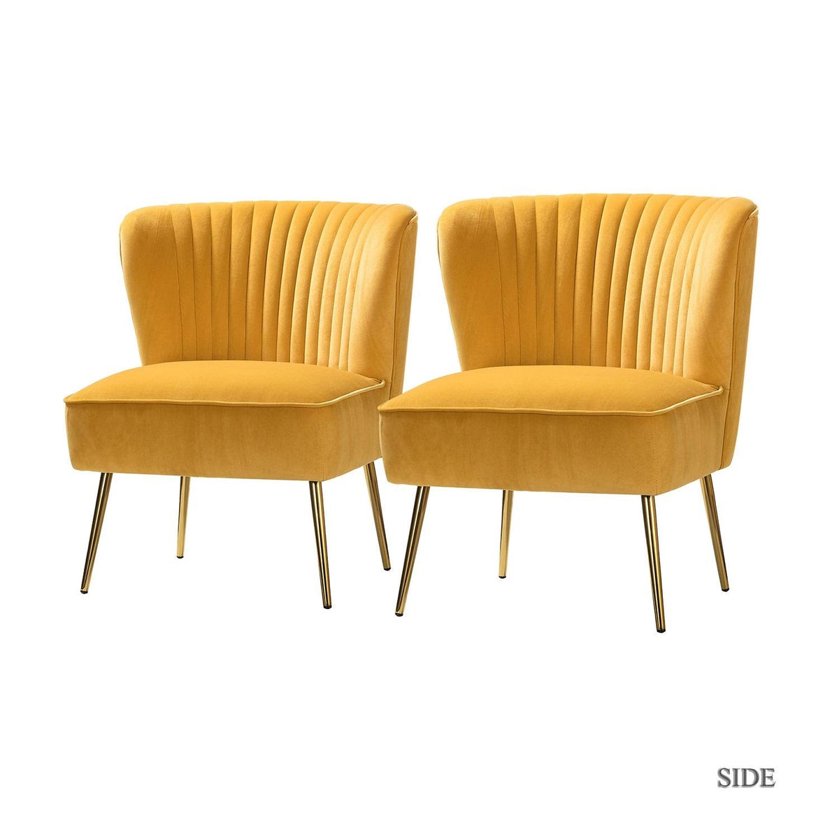 Orange Gold Legs Side Chair Set of 2 M59914