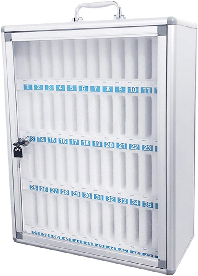 Aluminum Alloy Wall-Mounted Locked Cell Phones Storage Cabinet (36 Slots) F17728