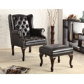 Black Accent Chair with Ottoman O4164