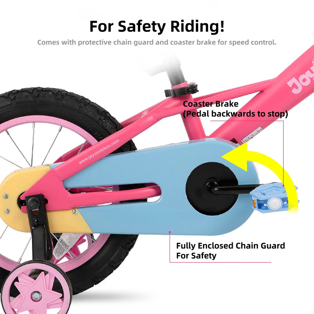 12 14 16" Kids Bike with Basket Training Wheels Coaster Brake C96065