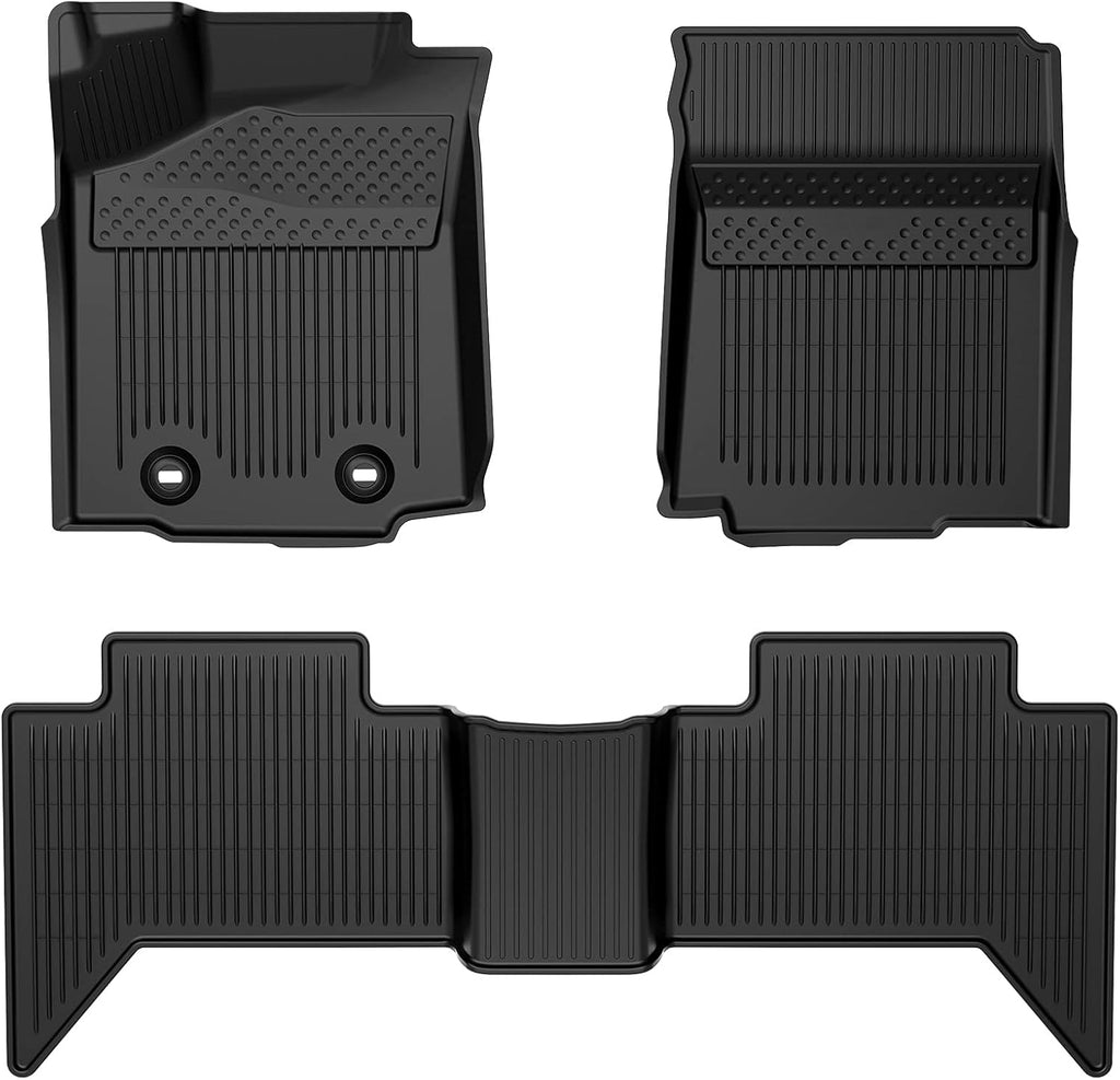 Black All-Weather Heavy Duty TPE Rubber Floor Mats Liners I61048