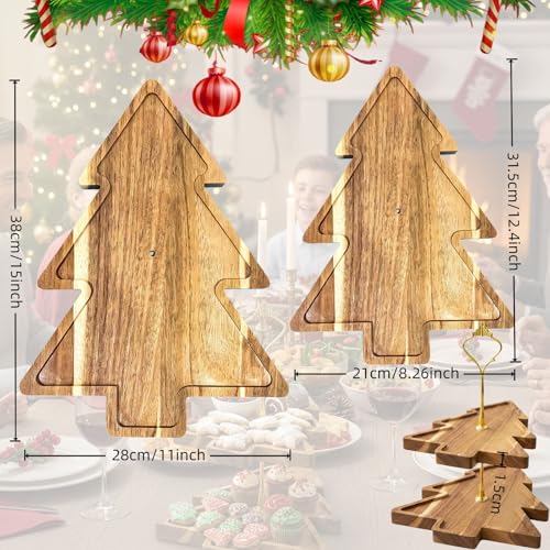 2-Tier Acacia Wood Serving Tray L262658