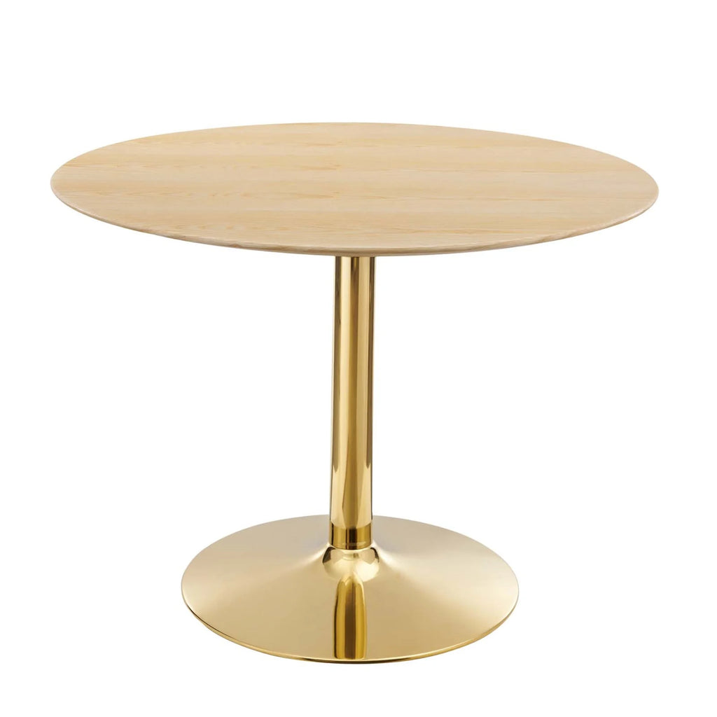 40" Round Wood & Metal Dining Table Q20257