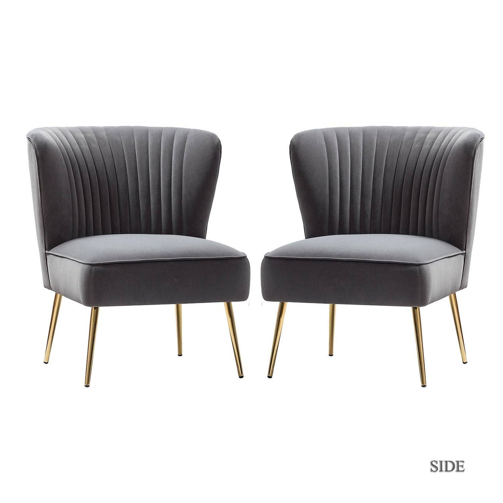 Orange Gold Legs Side Chair Set of 2 M59914