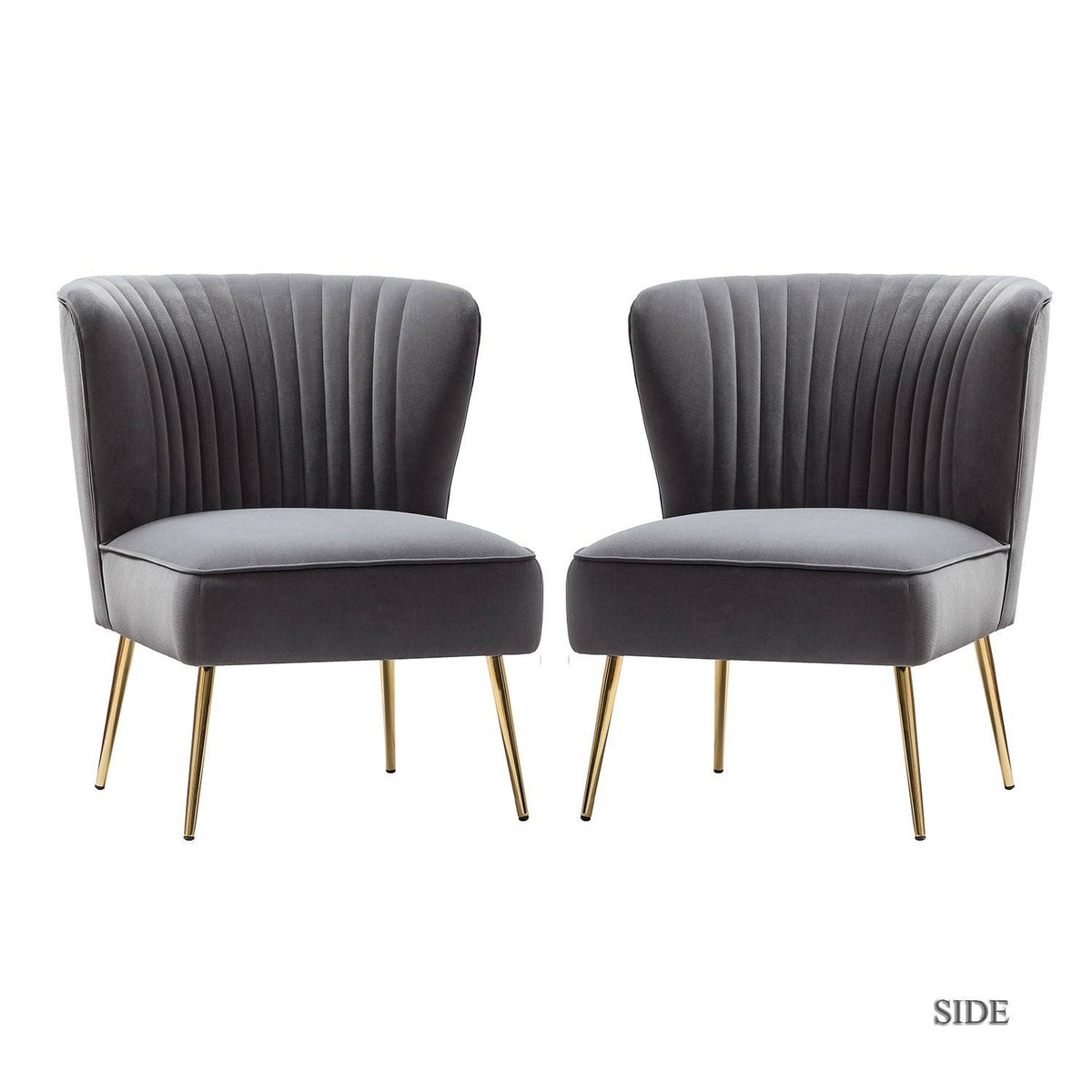 Orange Gold Legs Side Chair Set of 2 M59914