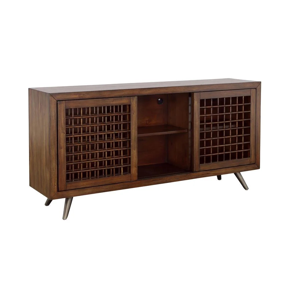 Brown Wood Credenza with Sliding Doors S5241