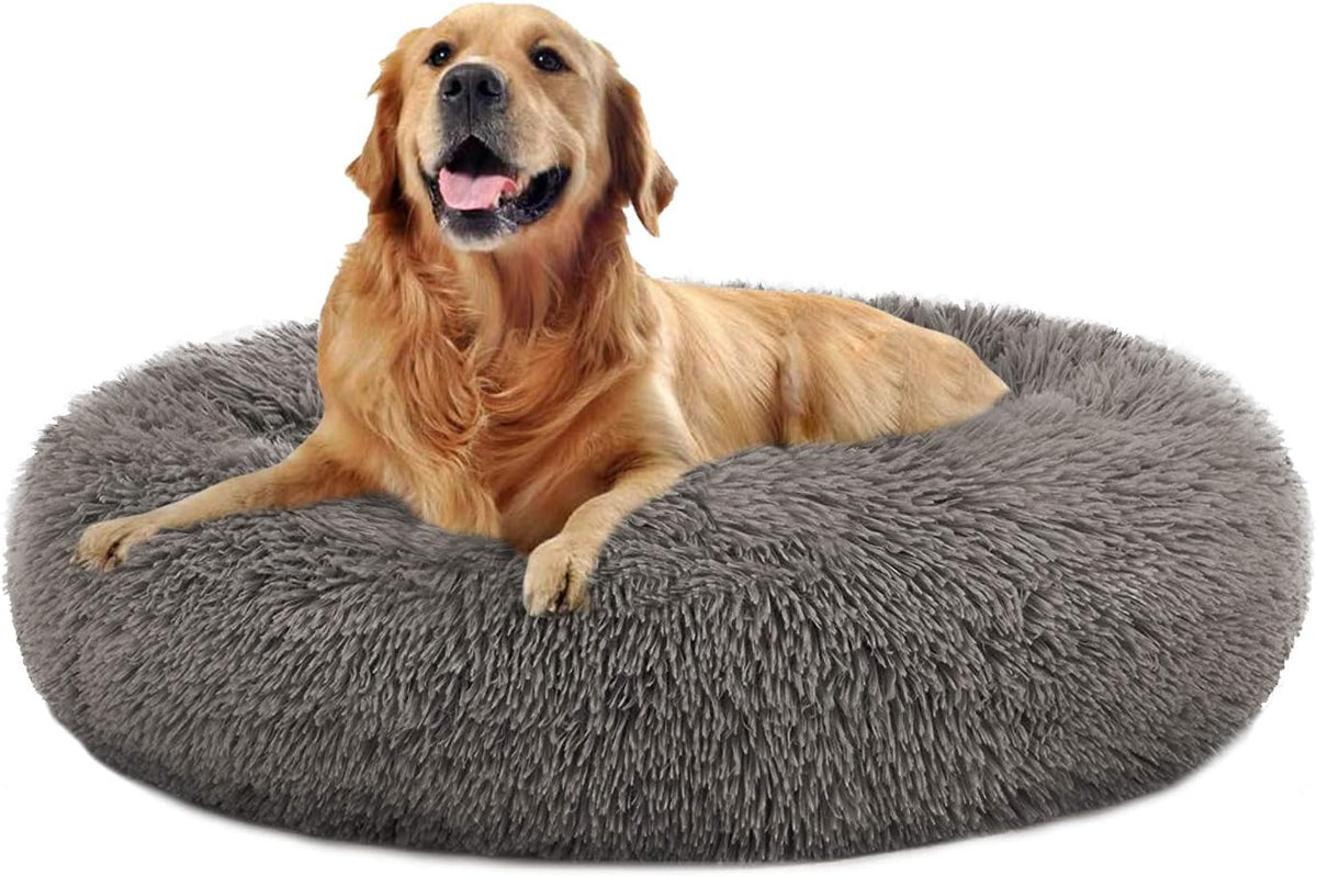 Calming Dog Bed Faux Fur Donut Cuddler Washable Pack of 2 I180188